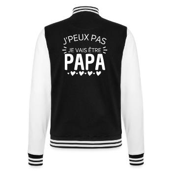 J'peux pas je vais être papa annonce naissance - Veste Teddy - noir/blanc - Dos - Marisol (170cm)