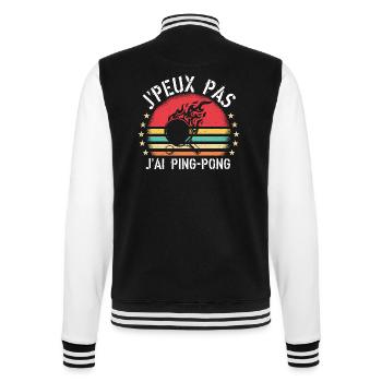 J Peux Pas J Ai Ping pong cadeau vintage - Veste Teddy - noir/blanc - Dos - Marisol (170cm)