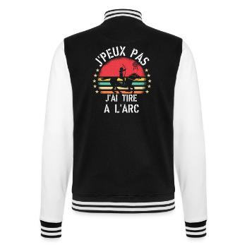 J Peux Pas J Ai Tire à l arc cadeau vintage - Veste Teddy - noir/blanc - Dos - Marisol (170cm)