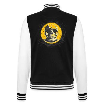 Totenkopf Skull Schädel - College Sweat Jacket - black/white - Back - Marisol (170cm)