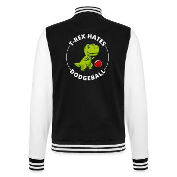 Dodgeball T-rex dinosaur t rex Dino tyrannosaurus - College Sweat Jacket - black/white - Back - Marisol (170cm)