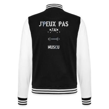 J Peux Pas J Ai Muscu - Veste Teddy - noir/blanc - Dos - Marisol (170cm)