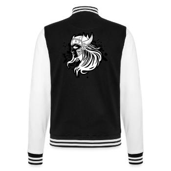 Wikinger Frau Kriegerin Viking - College-Sweatjacke - Schwarz/Weiß - Hinten - Marisol (170cm)