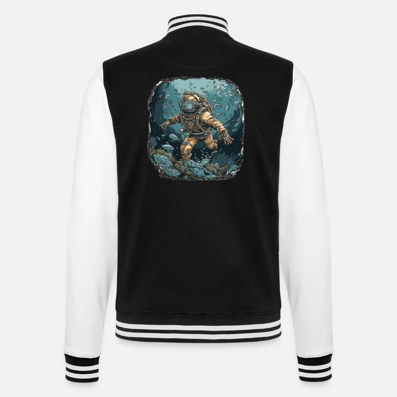 Plongeur - Veste Teddy - noir/blanc