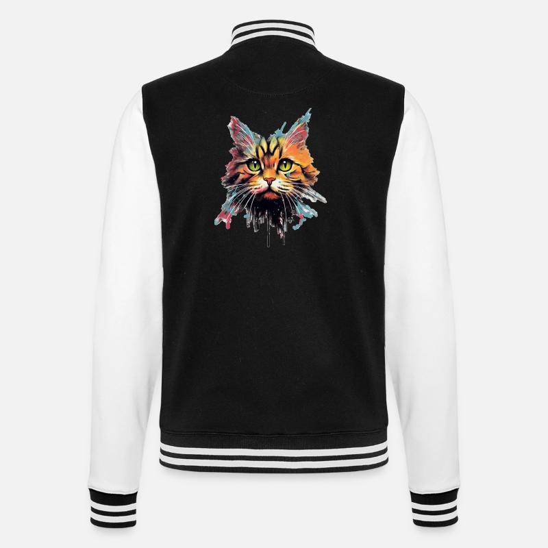 Cat - College Sweat Jacket - black/white
