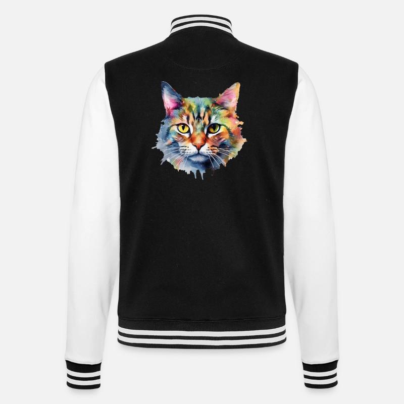 Chat - Veste Teddy - noir/blanc