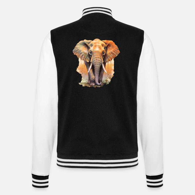 Elephant - College Sweat Jacket - black/white