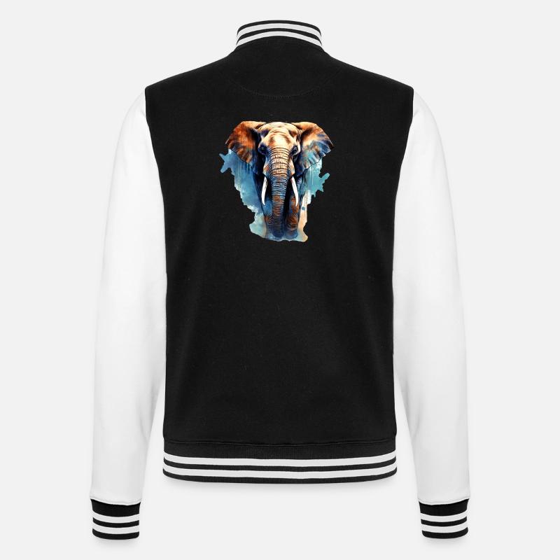 Elephant - College Sweat Jacket - black/white