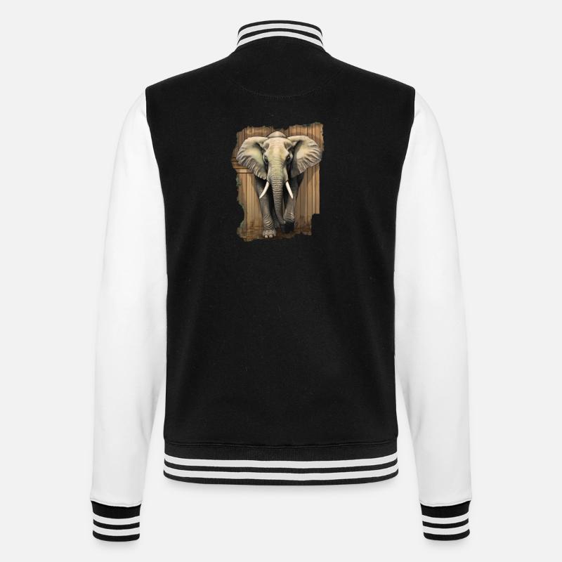 Elephant - College Sweat Jacket - black/white
