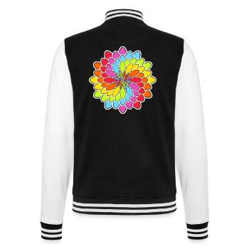 Rainbow Blossom - College Sweat Jacket - black/white - Back - Marisol (170cm)
