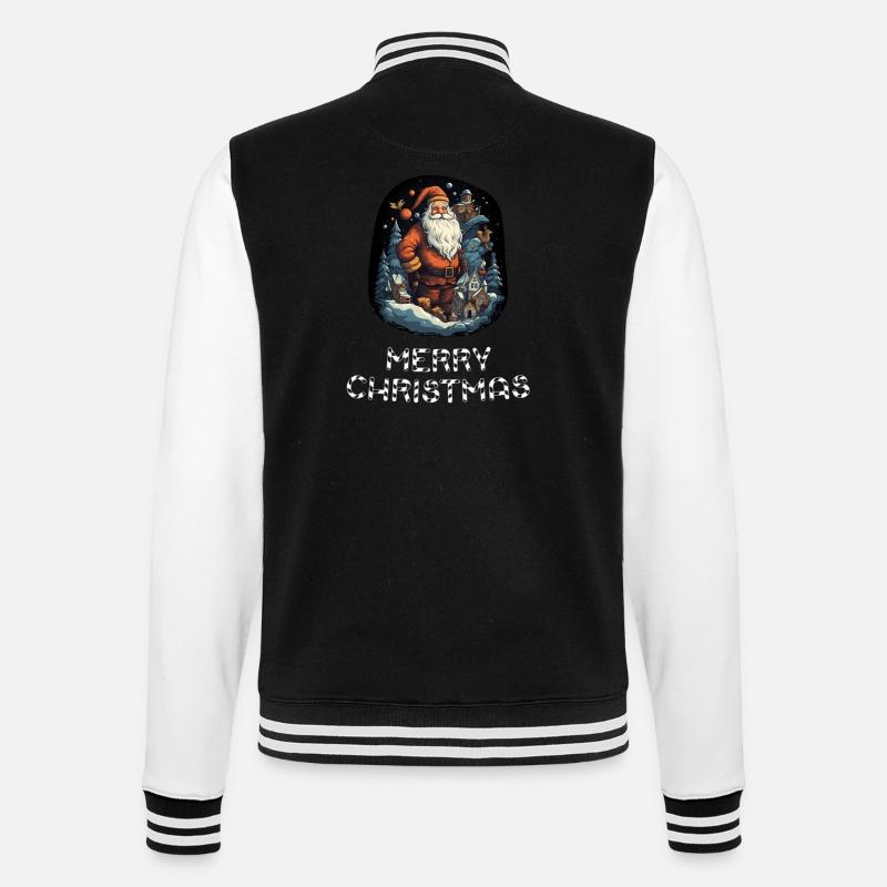 Père Noël - Marry Christmas - Veste Teddy - noir/blanc