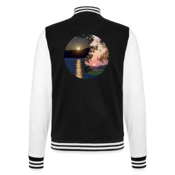 Yin et Yang de la lune et du lever du soleil - Veste Teddy - noir/blanc - Dos - Marisol (170cm)