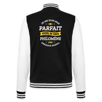 PHILOMÈNE PARFAIT - PRENOM PHILOMÈNE - Veste Teddy - noir/blanc - Dos - Marisol (170cm)