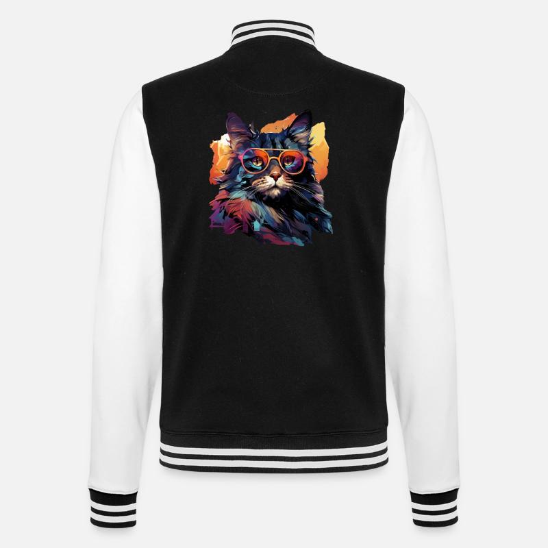 Cat - College Sweat Jacket - black/white