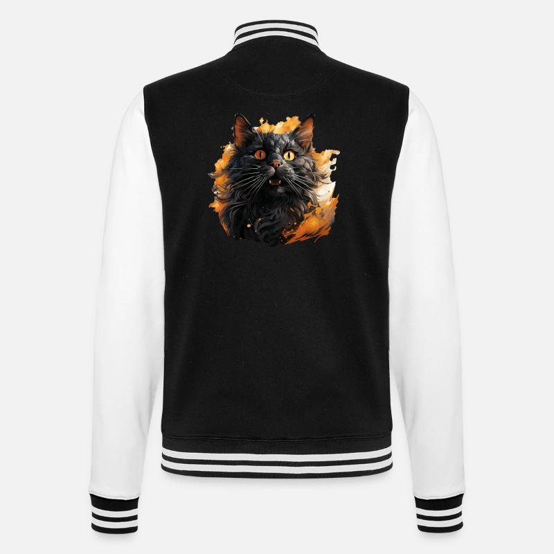 Chat - Veste Teddy - noir/blanc