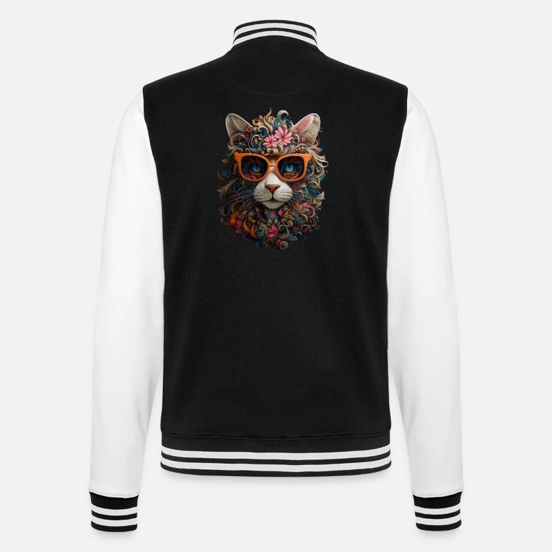 Chat - Veste Teddy - noir/blanc