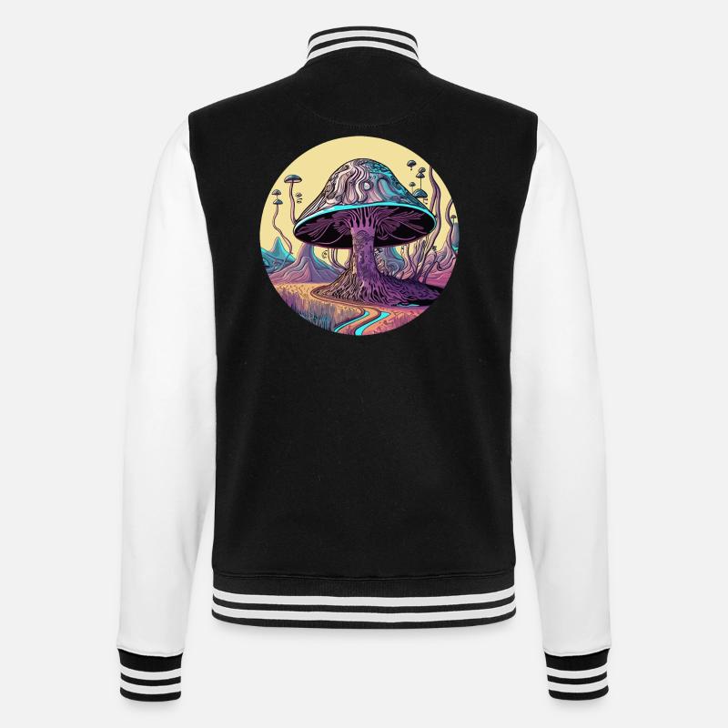 Vallée des champignons psychédéliques - Veste Teddy - noir/blanc