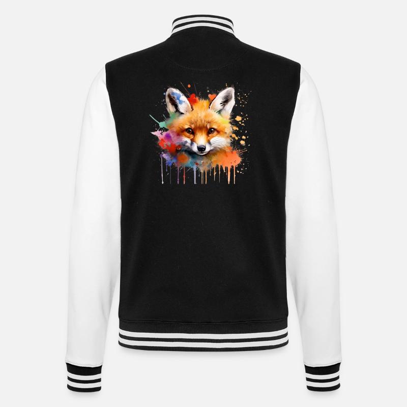 Fuchs, Welpe - College-Sweatjacke - Schwarz/Weiß