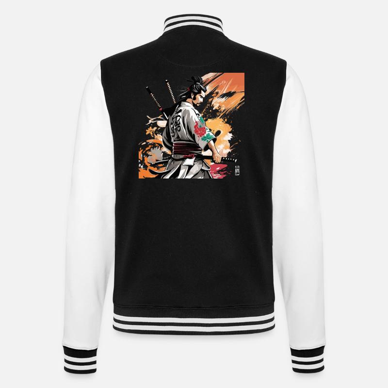 Graphique Samouraï aux épées - Veste Teddy - noir/blanc
