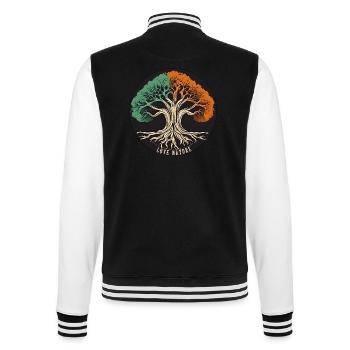 Baum / Natur / Erde / Rinde / Wurzeln / Blätter - College-Sweatjacke - Schwarz/Weiß - Hinten - Marisol (170cm)
