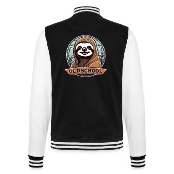 Sloth / Old School / Animal / Serene / Zoo - College Sweat Jacket - black/white - Back - Marisol (170cm)