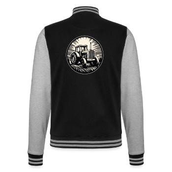 Tractor / Agriculture / Farmer / Field Work - College Sweat Jacket - black/heather grey - Back - Marisol (170cm)