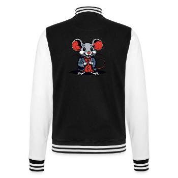 Mouse / Animal / Cute / Pet / Rodent - College Sweat Jacket - black/white - Back - Marisol (170cm)