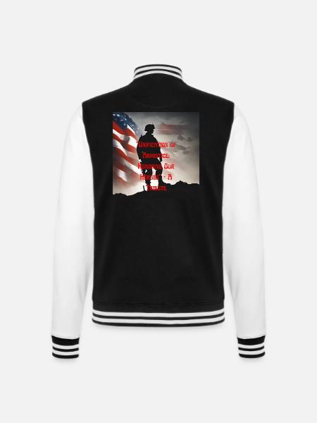Veterans, veterans, armistice. - College Sweat Jacket - black/white