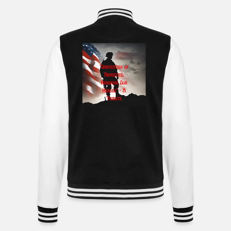 Veterans, veterans, armistice. - College Sweat Jacket - black/white