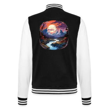 Landscape - Illustration - College Sweat Jacket - black/white - Back - Marisol (170cm)