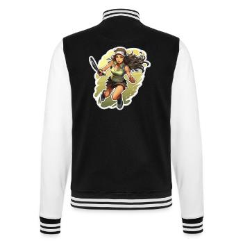 Joueur de tennis - illustration - Veste Teddy - noir/blanc - Dos - Marisol (170cm)