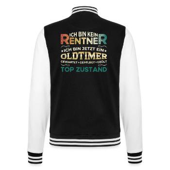 Rentner Rentnerin Rente 2024 Geschenk Ruhestand - College-Sweatjacke - Schwarz/Weiß - Hinten - Marisol (170cm)
