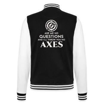 Axt Werfen Axt Werfer Holzfäller Vintage Lustig - College-Sweatjacke - Schwarz/Weiß - Hinten - Marisol (170cm)