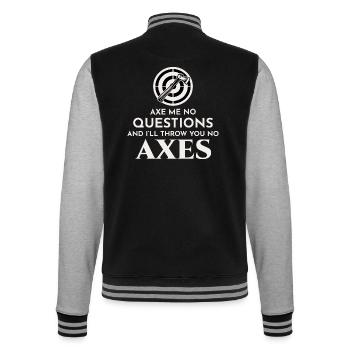 Axt Werfen Axt Werfer Holzfäller Vintage Lustig - College-Sweatjacke - Schwarz/Grau meliert - Hinten - Marisol (170cm)