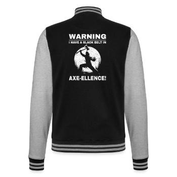 Axt Werfen Ninja Axt Werfer Schwarzgurt Lustig - College-Sweatjacke - Schwarz/Grau meliert - Hinten - Marisol (170cm)