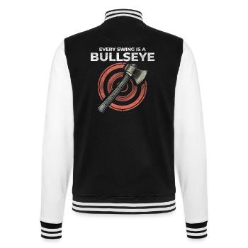Axt Werfen Axt Werfer Holzfäller Lustiges Bullseye - College-Sweatjacke - Schwarz/Weiß - Hinten - Marisol (170cm)
