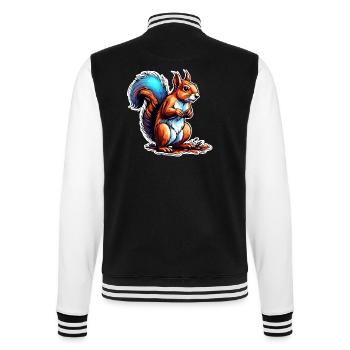 Squirrel / Animal / Rodent / Forest Animal / Comic - College Sweat Jacket - black/white - Back - Marisol (170cm)