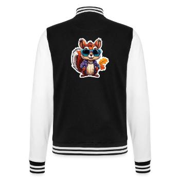 Squirrel / Animal / Rodent / Forest Animal / Comic - College Sweat Jacket - black/white - Back - Marisol (170cm)