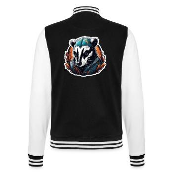 Dachs / Nagetier / Tier / Streifen / Wild - College-Sweatjacke - Schwarz/Weiß - Hinten - Marisol (170cm)
