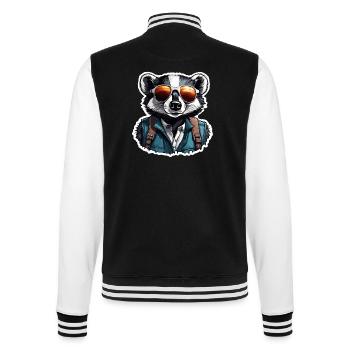 Dachs / Nagetier / Tier / Streifen / Wild - College-Sweatjacke - Schwarz/Weiß - Hinten - Marisol (170cm)