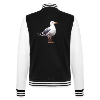 Seagull / Animal / Harbour / Bird / Sea / Water - College Sweat Jacket - black/white - Back - Marisol (170cm)
