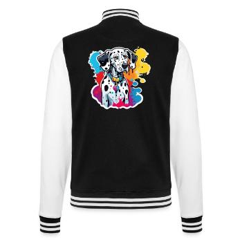 Dalmatian / Dog / Animal / Pet / Barking - College Sweat Jacket - black/white - Back - Marisol (170cm)