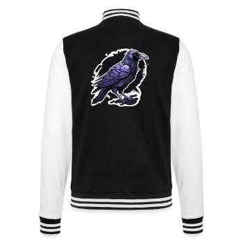 Corbeau / Oiseau / Animal / Vol / Plumes / Ailes - Veste Teddy - noir/blanc - Dos - Marisol (170cm)