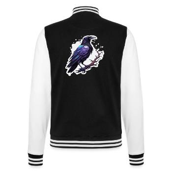 Corbeau / Oiseau / Animal / Vol / Plumes / Ailes - Veste Teddy - noir/blanc - Dos - Marisol (170cm)
