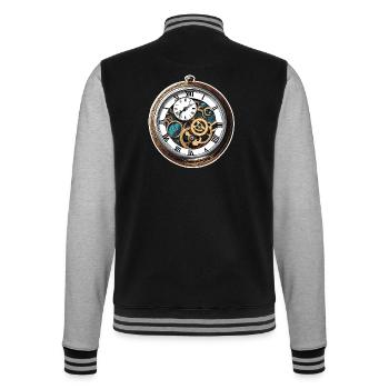 Clock / Movement / Time / Hands / Time / Antique - College Sweat Jacket - black/heather grey - Back - Marisol (170cm)