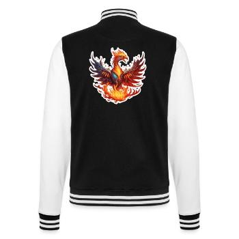 Phoenix / Bird / Animal / Mythical Creature / Fire - College Sweat Jacket - black/white - Back - Marisol (170cm)