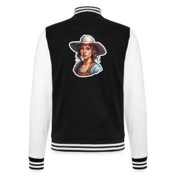Farmer / Farmer / Farm / Harvest / Woman - College Sweat Jacket - black/white - Back - Marisol (170cm)