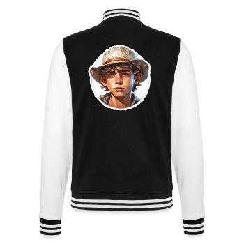 Farmer / Farmer / Harvest / Cultivation / Farm / Earth - College Sweat Jacket - black/white - Back - Marisol (170cm)