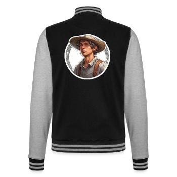 Farmer / Farmer / Harvest / Cultivation / Farm / Earth - College Sweat Jacket - black/heather grey - Back - Marisol (170cm)
