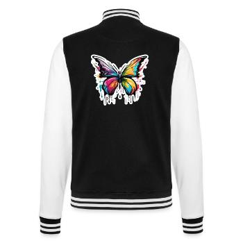 Schmetterling / Tier / Insekt / fliegen / Sommer - College-Sweatjacke - Schwarz/Weiß - Hinten - Marisol (170cm)